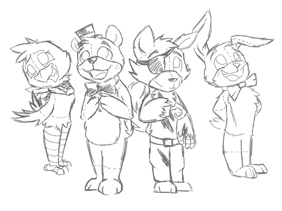 990x742 Fnaf Plushies Sketch By Delta Dragon7997 - Delta Sketch
