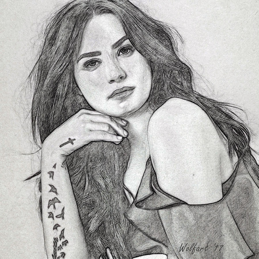 900x900 Demi Lovato Digital Art By Wolfart - Demi Lovato Sketch