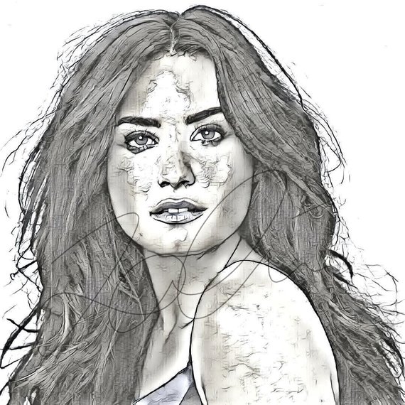 570x570 Demi Lovato Drawing Sketch Print Wall Art Illustration Singer Etsy - Demi Lovato Sketch