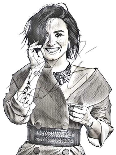 375x500 Demi Lovato Sketch Drawing Print Poster Hand Drawn Pencil Singer - Demi Lovato Sketch