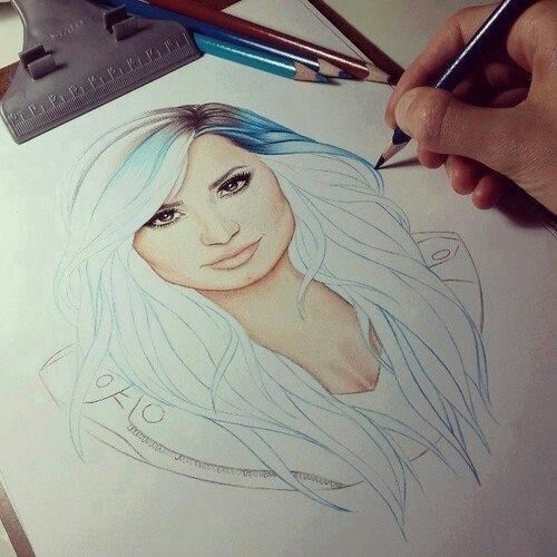 500x500 Demi Lovato, Demi Lovato Drawing, Celebrity Drawing, Art Art - Demi Lovato Sketch