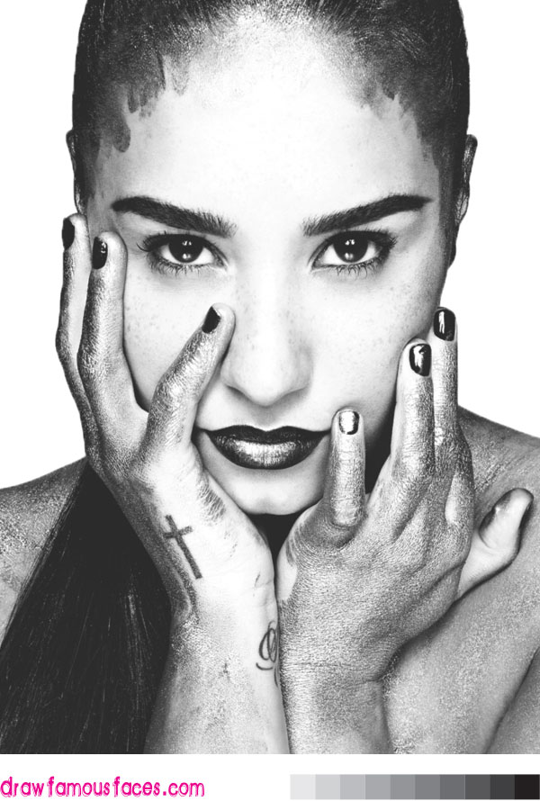 600x890 Drawing Demi Lovato Draw Famous Faces - Demi Lovato Sketch