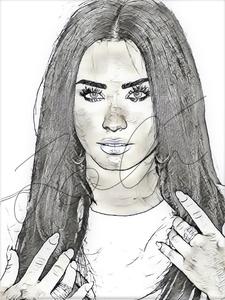 225x300 Sketch Prints Tagged Artbyzakia - Demi Lovato Sketch
