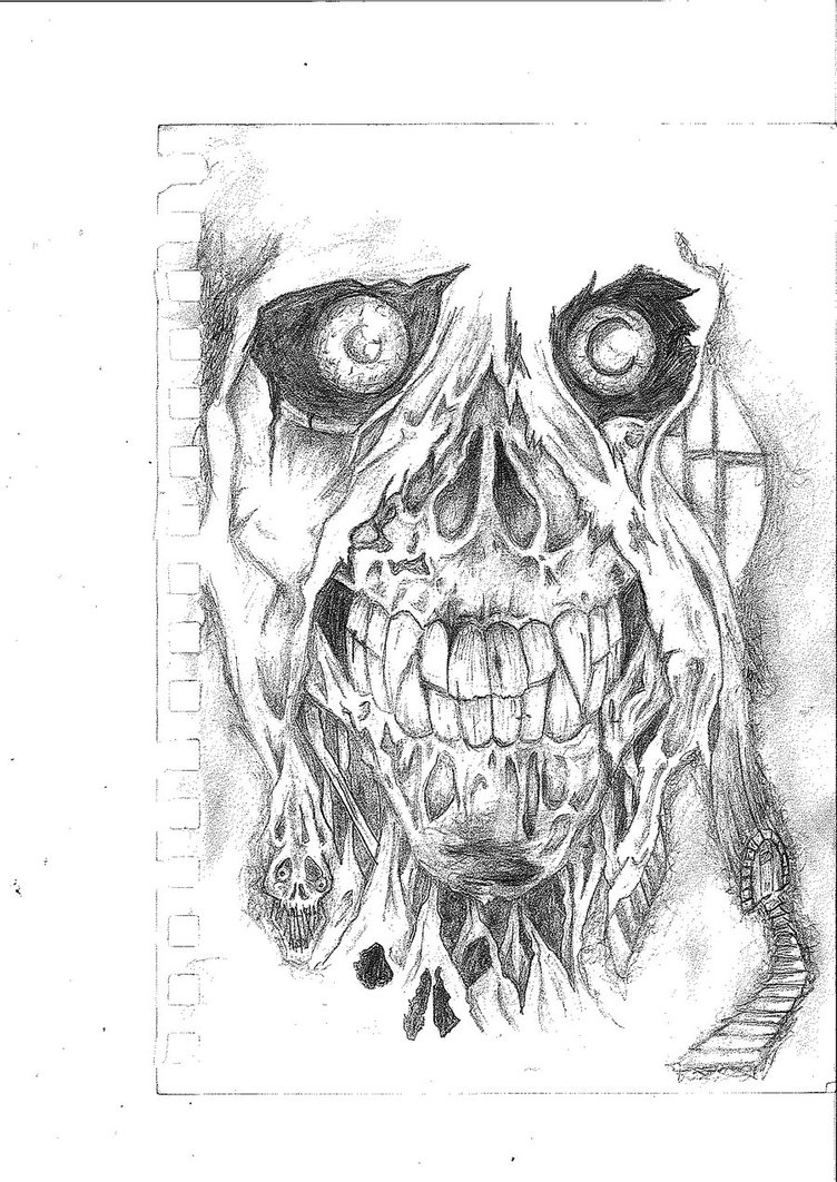 752x1062 Demon Face By Heartling - Demon Face Sketch
