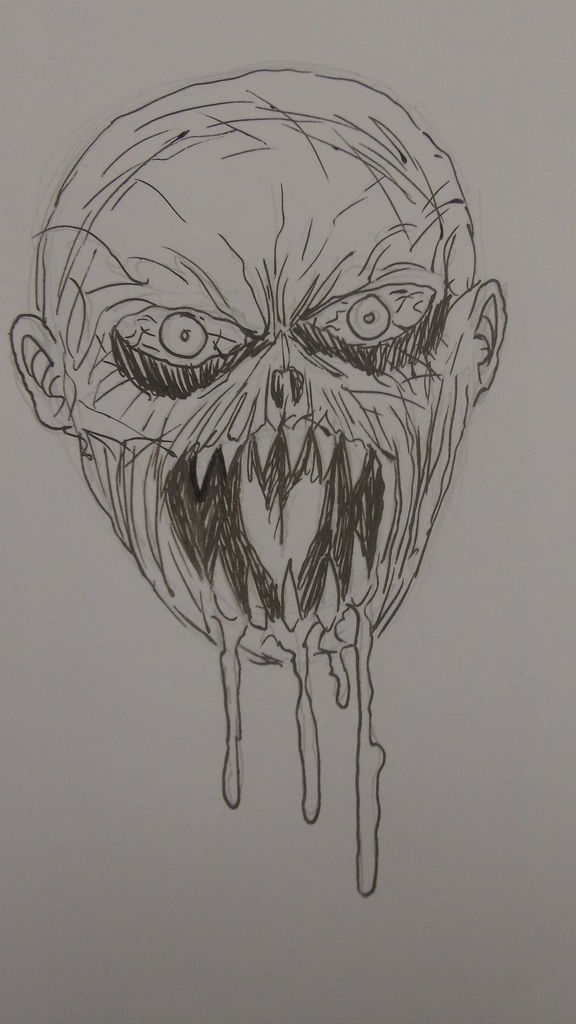 576x1024 How To Draw A Demon Face Step By Step 7 Steps - Demon Face Sketch