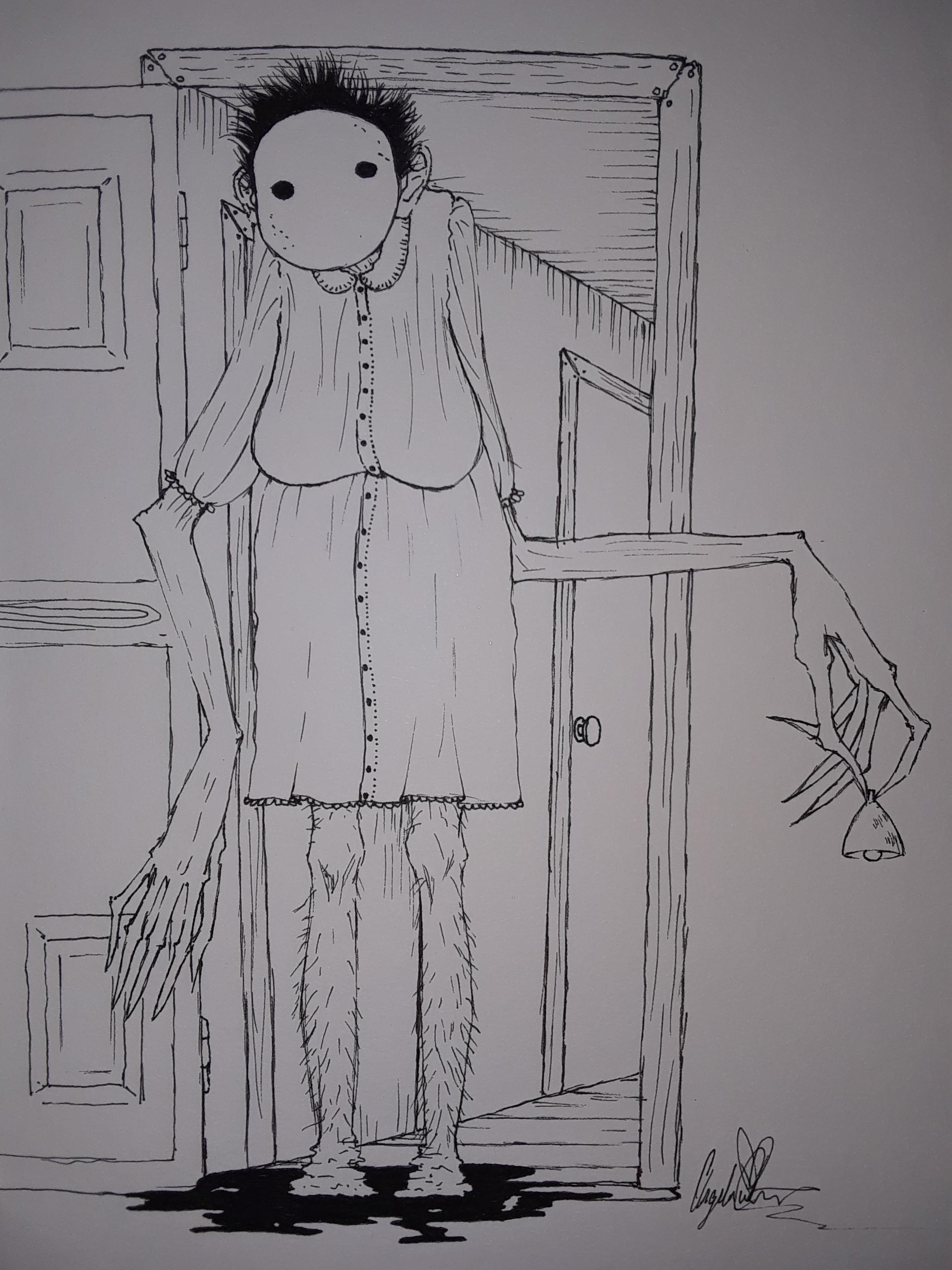 1932x2576 I Had A Dream About A Demon Lady With No Face, So I Sketched Her - Demon Face Sketch