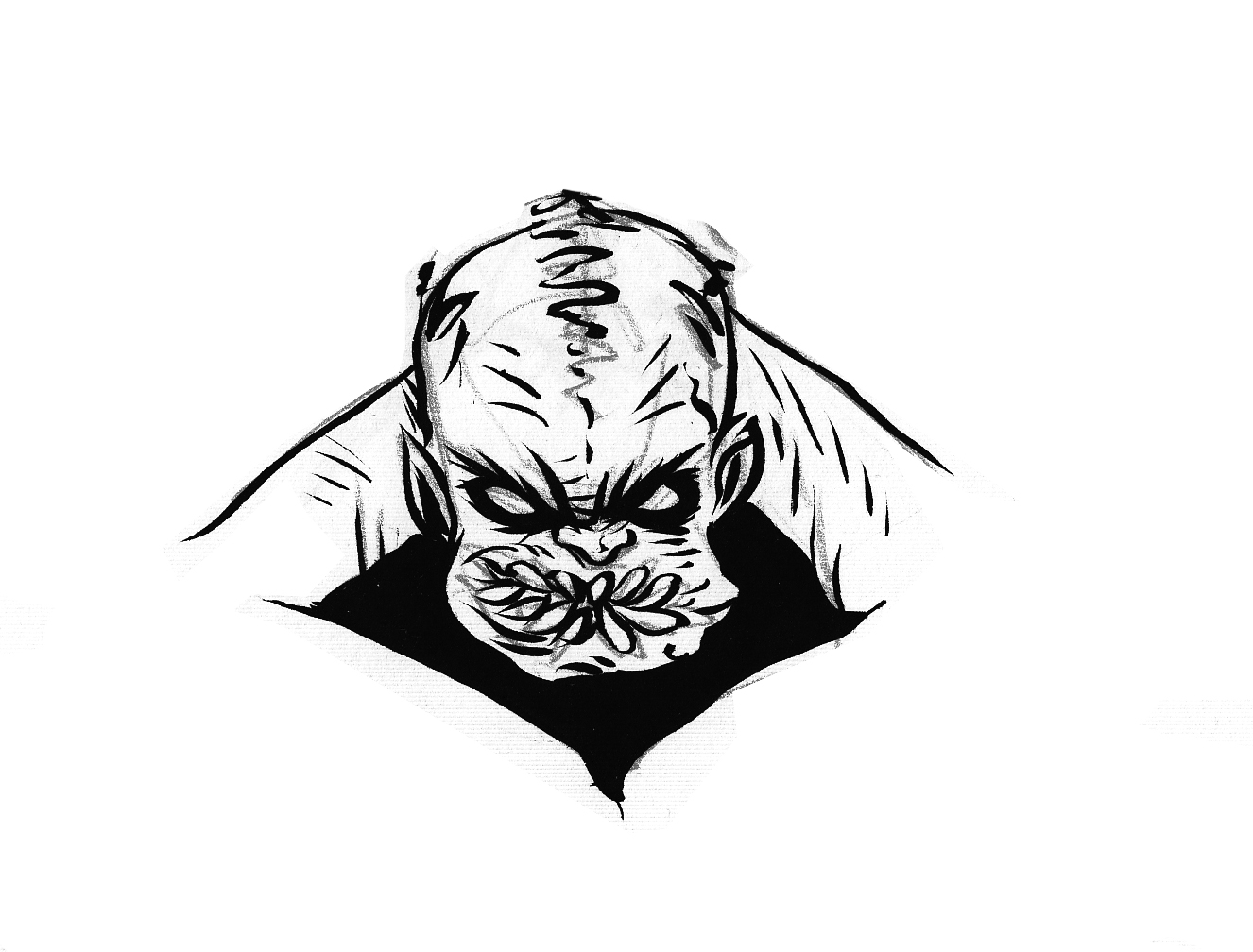 1326x1008 Pretty Good Blog Warm Up Sketch - Demon Face Sketch