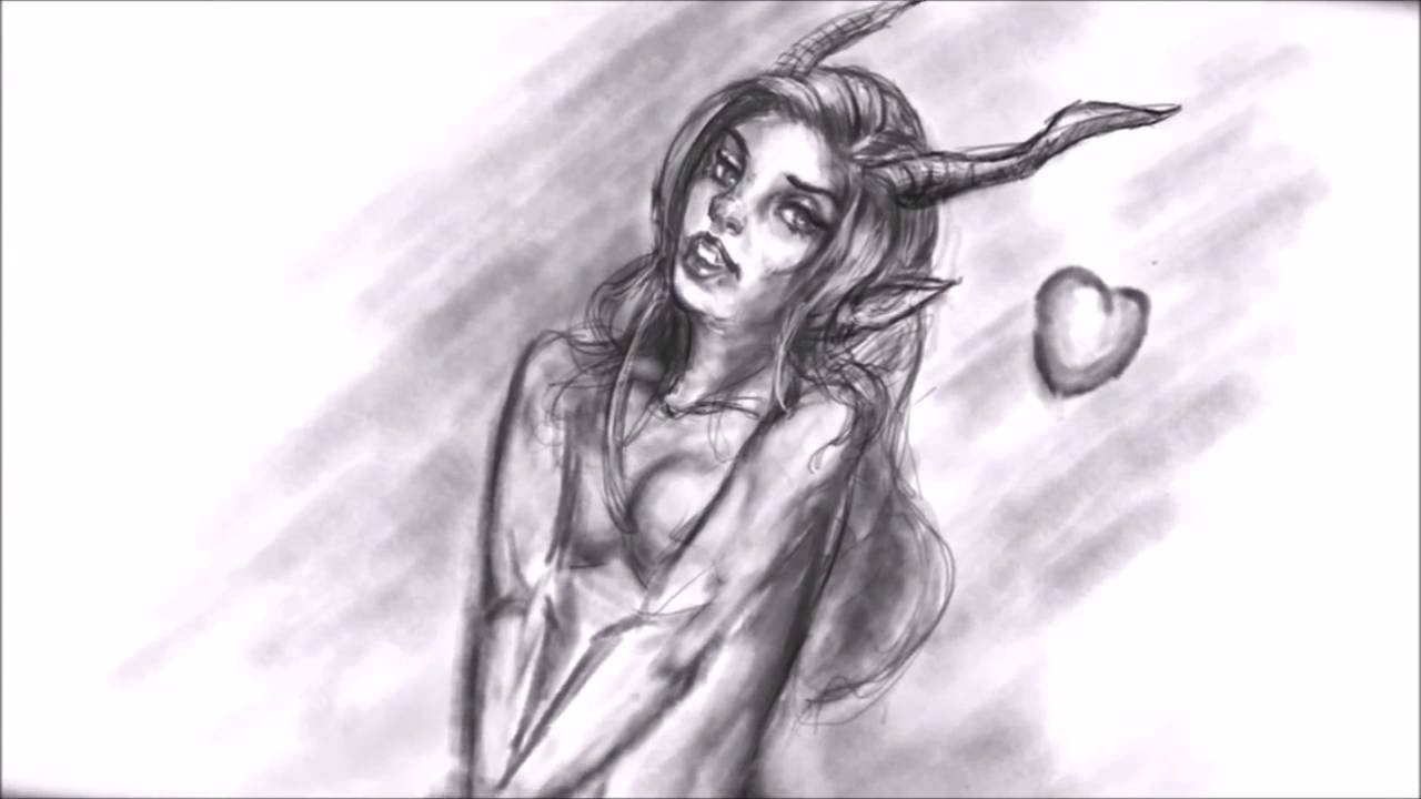 1280x720 Krita Timelapse Pencil Drawing From My Livestream - Demon Pencil Sketch