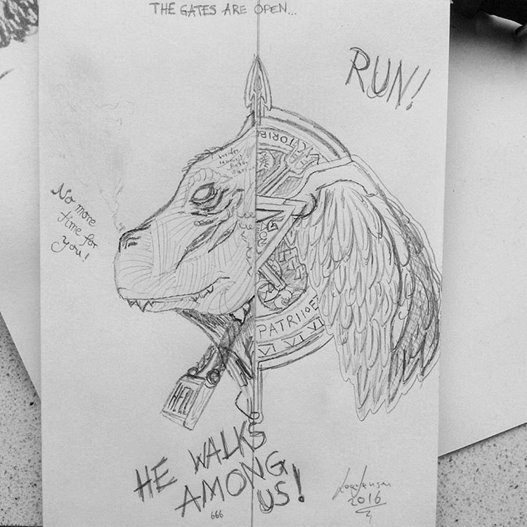 750x750 Art - Demon Pencil Sketch