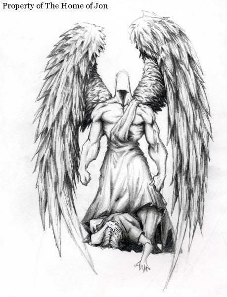 459x600 Pencil Drawings Of Angels And Demons - Demon Pencil Sketch