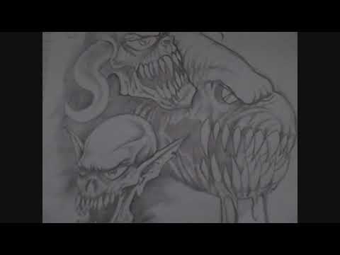 480x360 Demon Faces Pencil Drawing Video - Demon Pencil Sketch