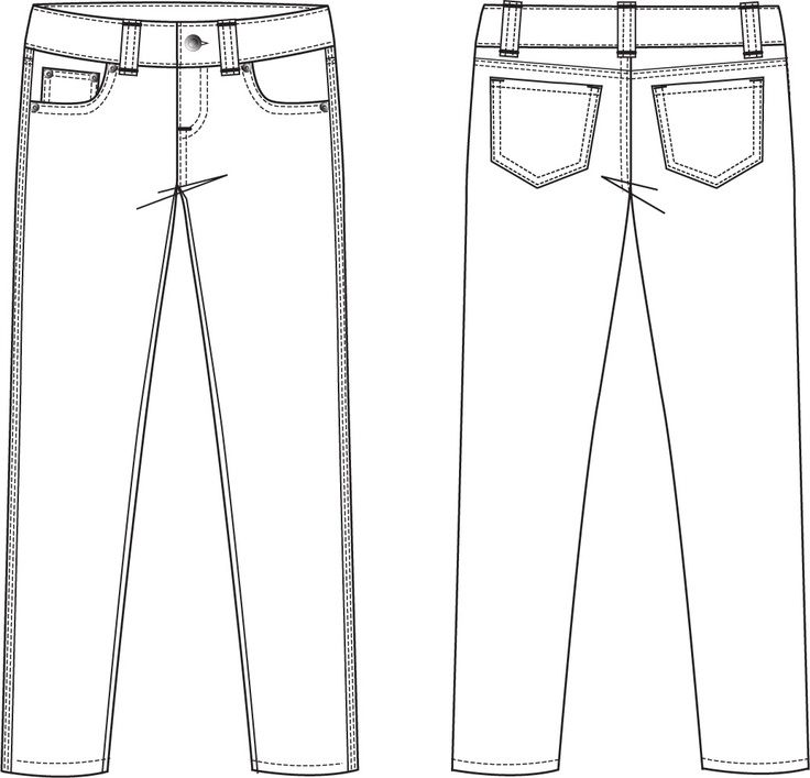 736x707 Garment Flat Sketches For Men - Denim Sketch