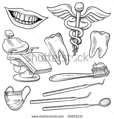 450x470 Dentist Tools Names Style Dentist Equipment Sketch In Vector - Dentist Sketch