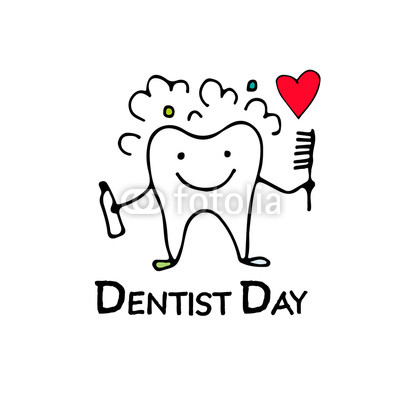 400x400 Dentist Day, Tooth Character Sketch For Your Design Buy Photos - Dentist Sketch