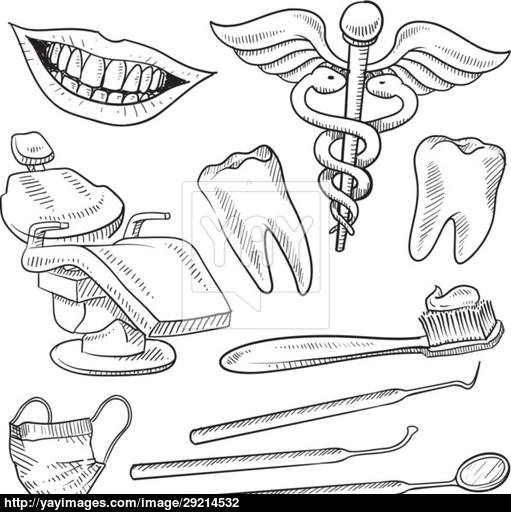 511x512 Dentist Objects Vector Sketch Vector - Dentist Sketch