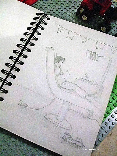 384x512 Sketch Diary] Tooth Story Little Cubicle - Dentist Sketch