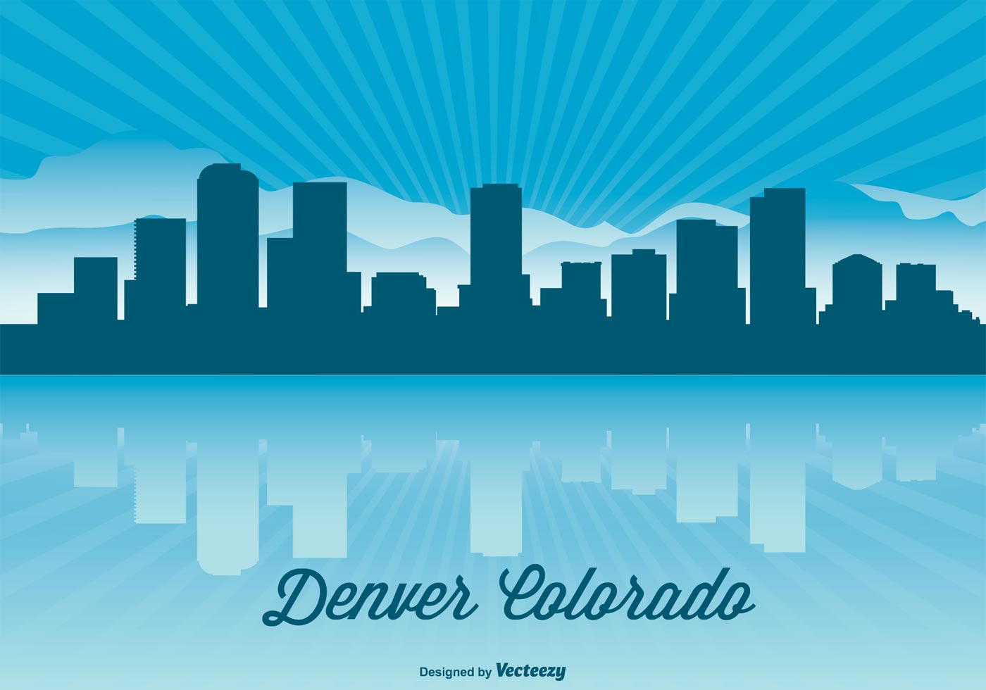 1400x980 Denver Skyline Free Vector Art - Denver Skyline Sketch