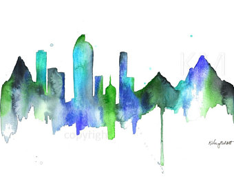 340x270 Denver Skyline Etsy - Denver Skyline Sketch