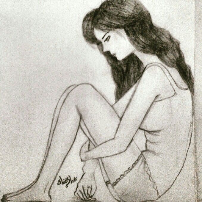 679x679 Gallery Sad Depression Girl Pencil Drawing, - Depressed Girl Sketch