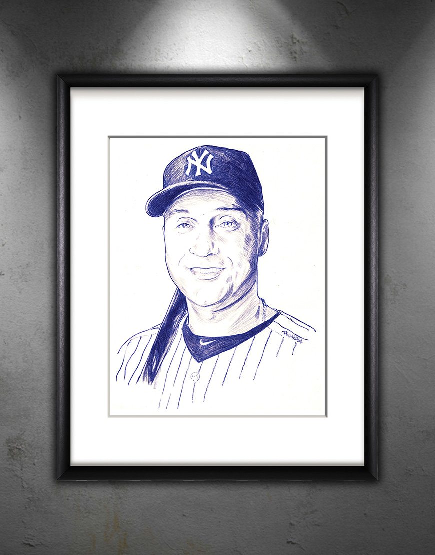870x1110 Derek Jeter Sketch Print - Derek Jeter Sketch
