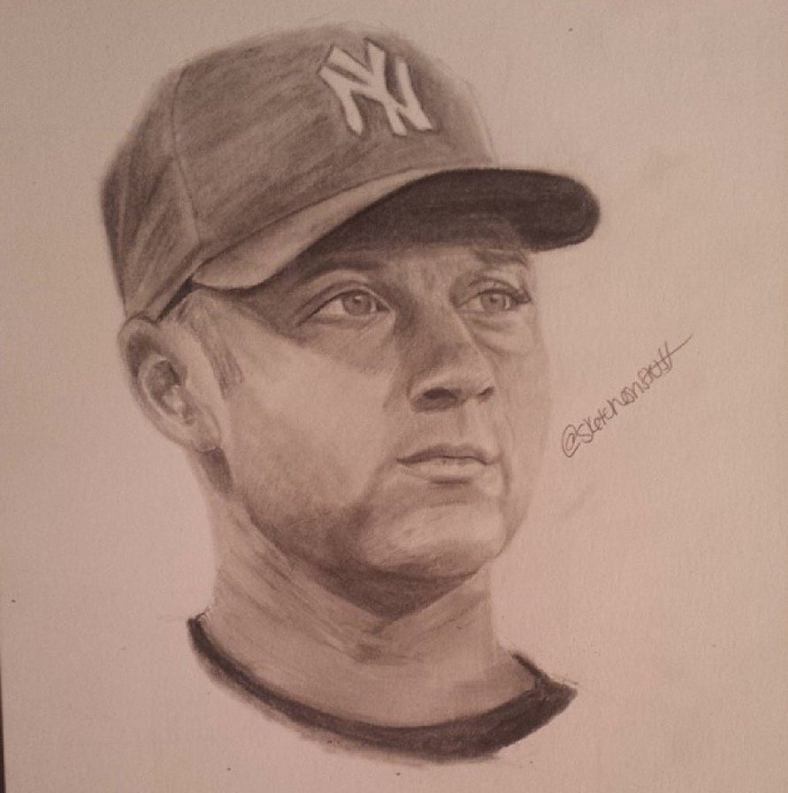 891x896 My Drawing Of Derek Jeter By Sketchesnstuff - Derek Jeter Sketch