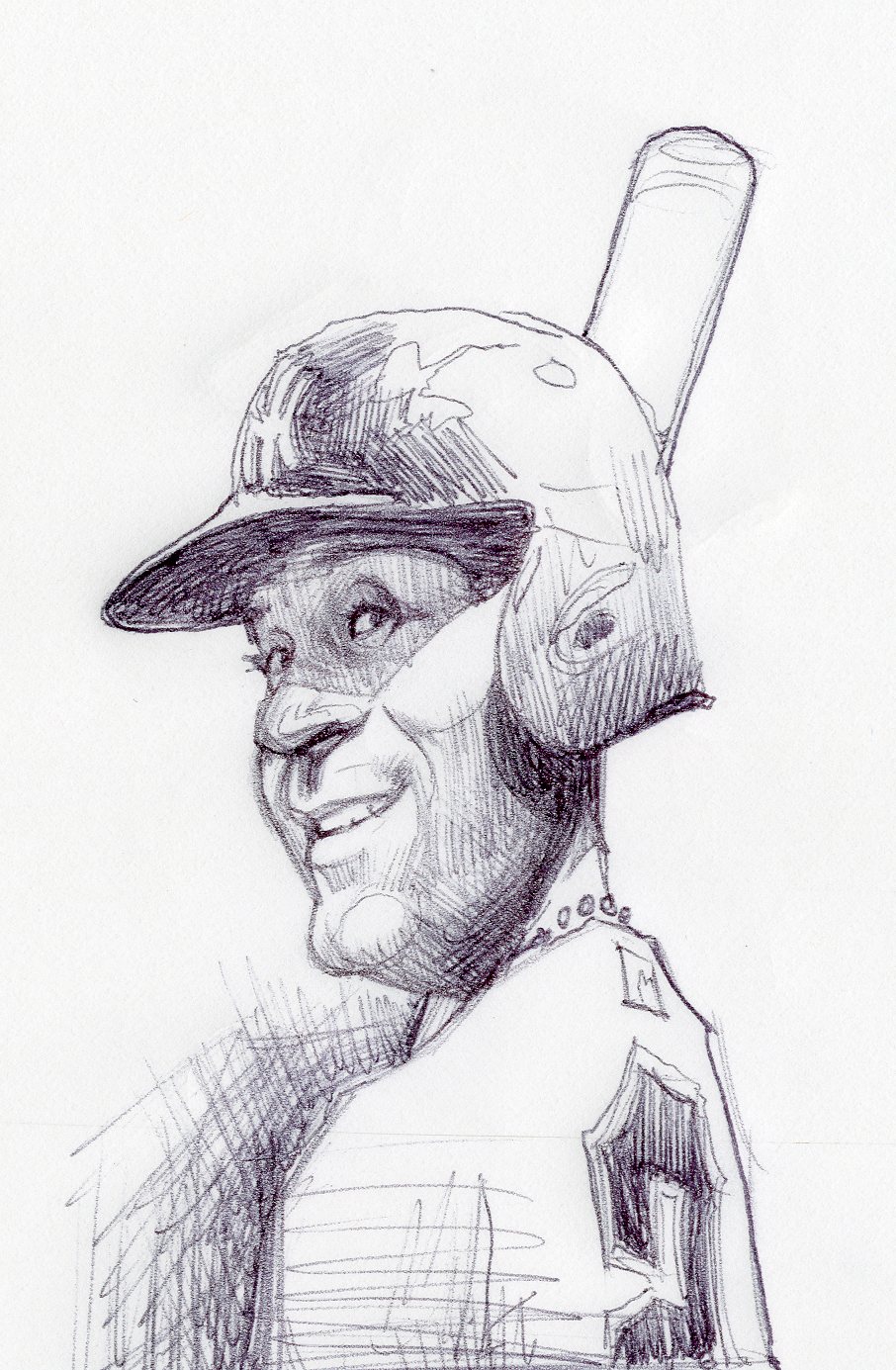 906x1385 Original Ink Sketch Of Derek Jeter, Featured In 2015 All Star Game - Derek Jeter Sketch