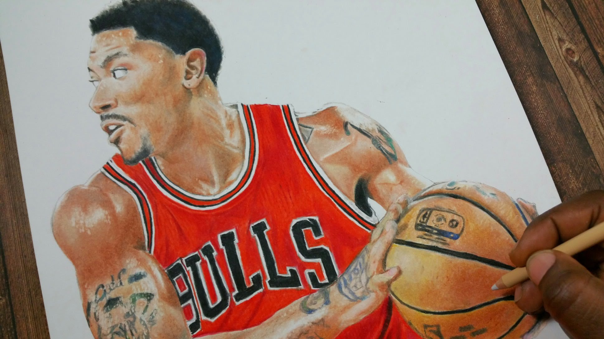 1939x1090 Drawing Derrick Rose - Derrick Rose Sketch