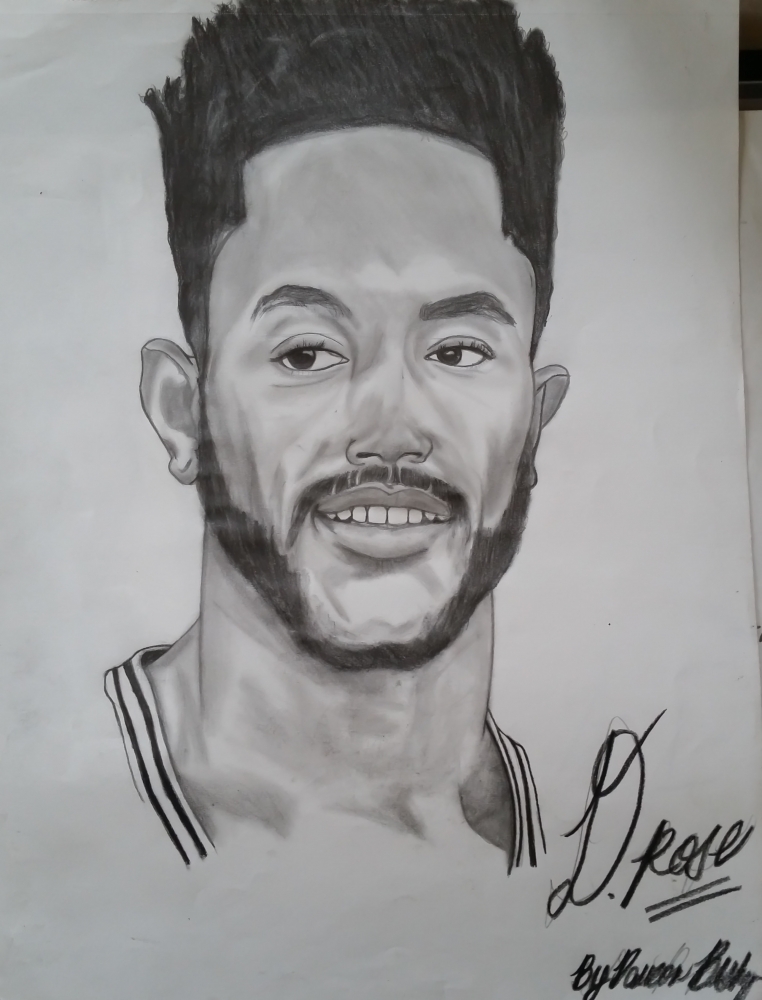 762x1000 Portrait Of Derrick Rose By Daddy344 On Stars Portraits - Derrick Rose Sketch