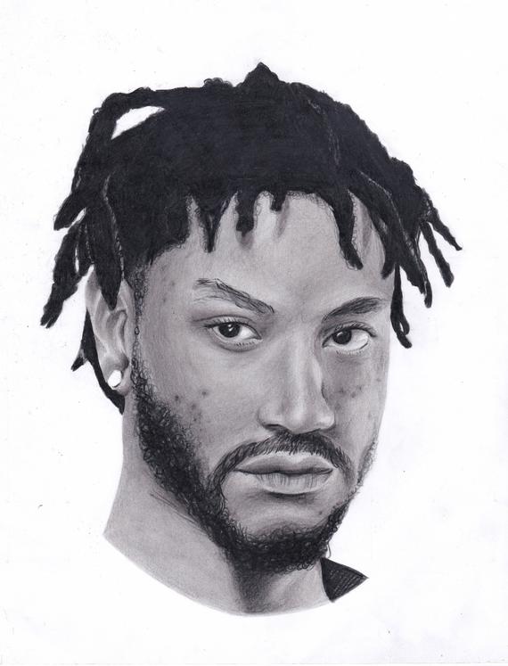 570x747 Derrick Rose Etsy - Derrick Sketch