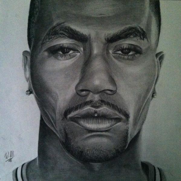599x600 Portrait Of Derrick Rose By Malik 0615 On Stars Portraits - Derrick Sketch
