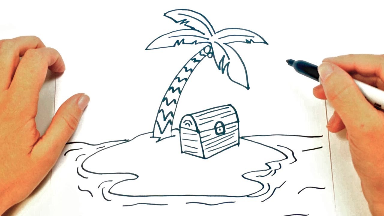 1280x720 How To Draw A Desert Island Step By Step Easy Drawings - Desert Island Sketch