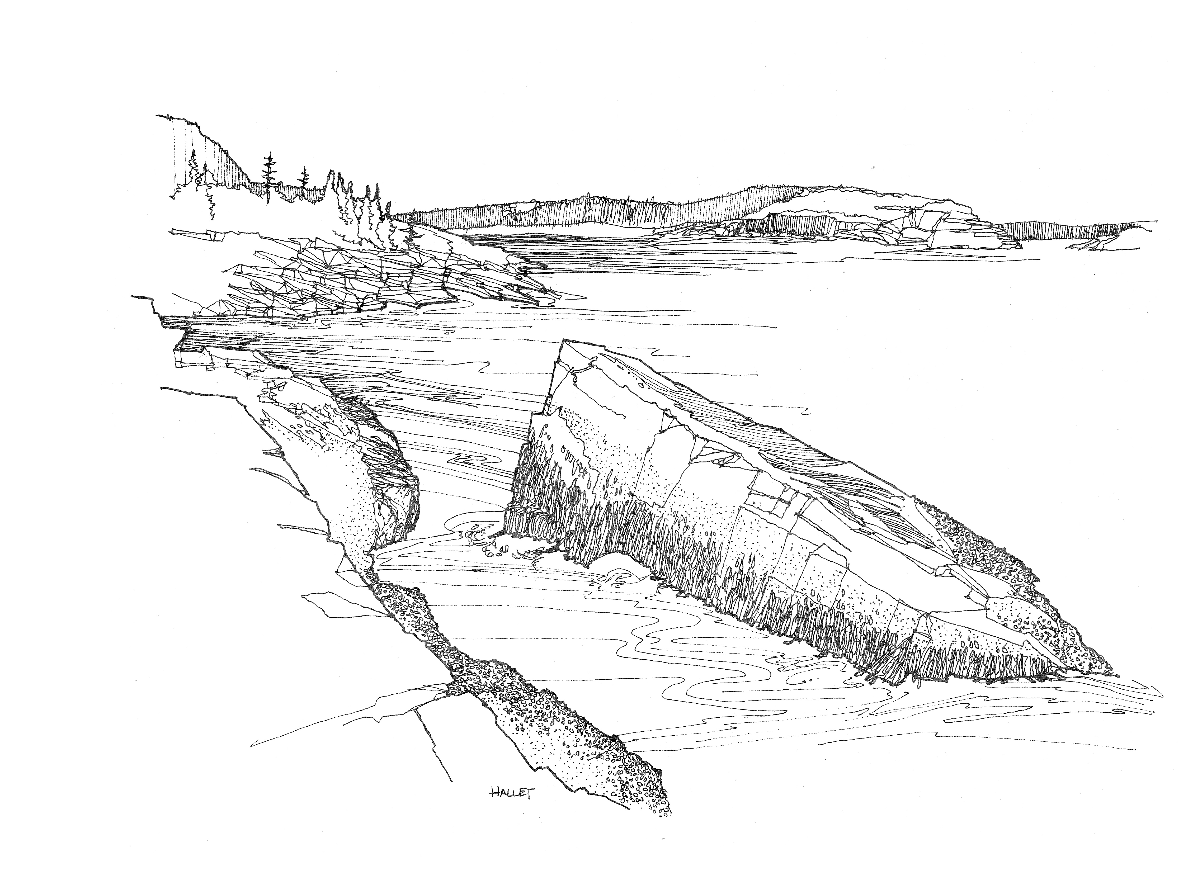 4500x3300 July Exhibit Sketches Of Mount Desert By Stanley Hallet - Desert Island Sketch