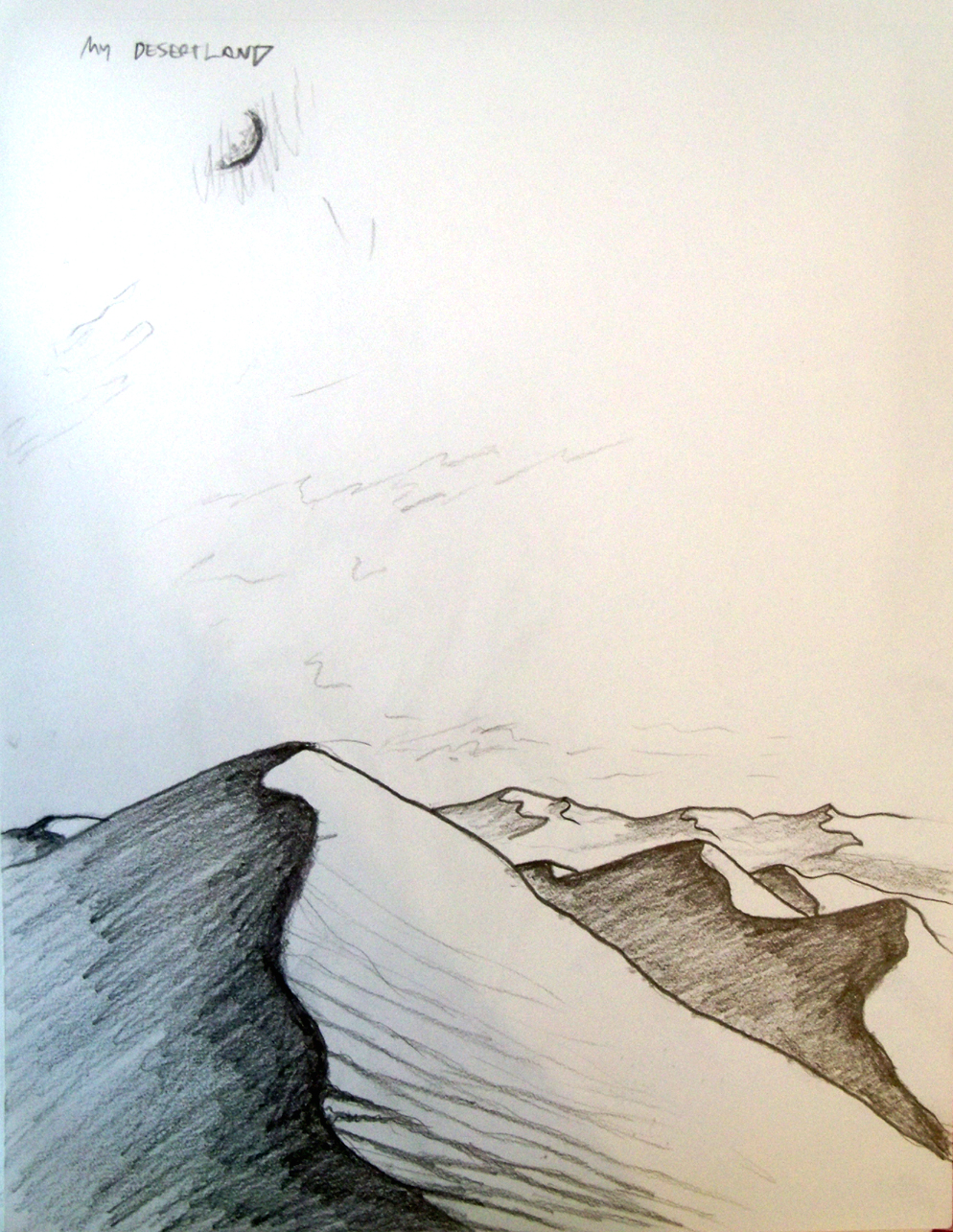 994x1285 Desertland Graphite Sketch 2009 - Desert Sketch