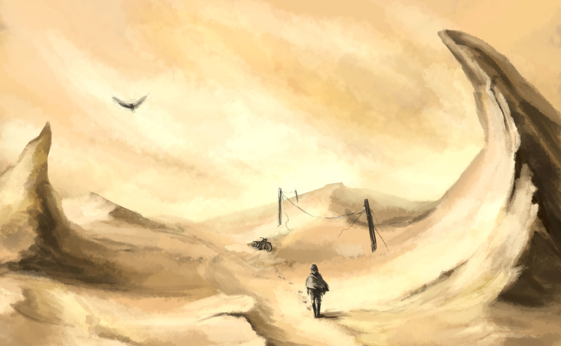 1920x1186 Elena Sidziakina - Desert Sketch