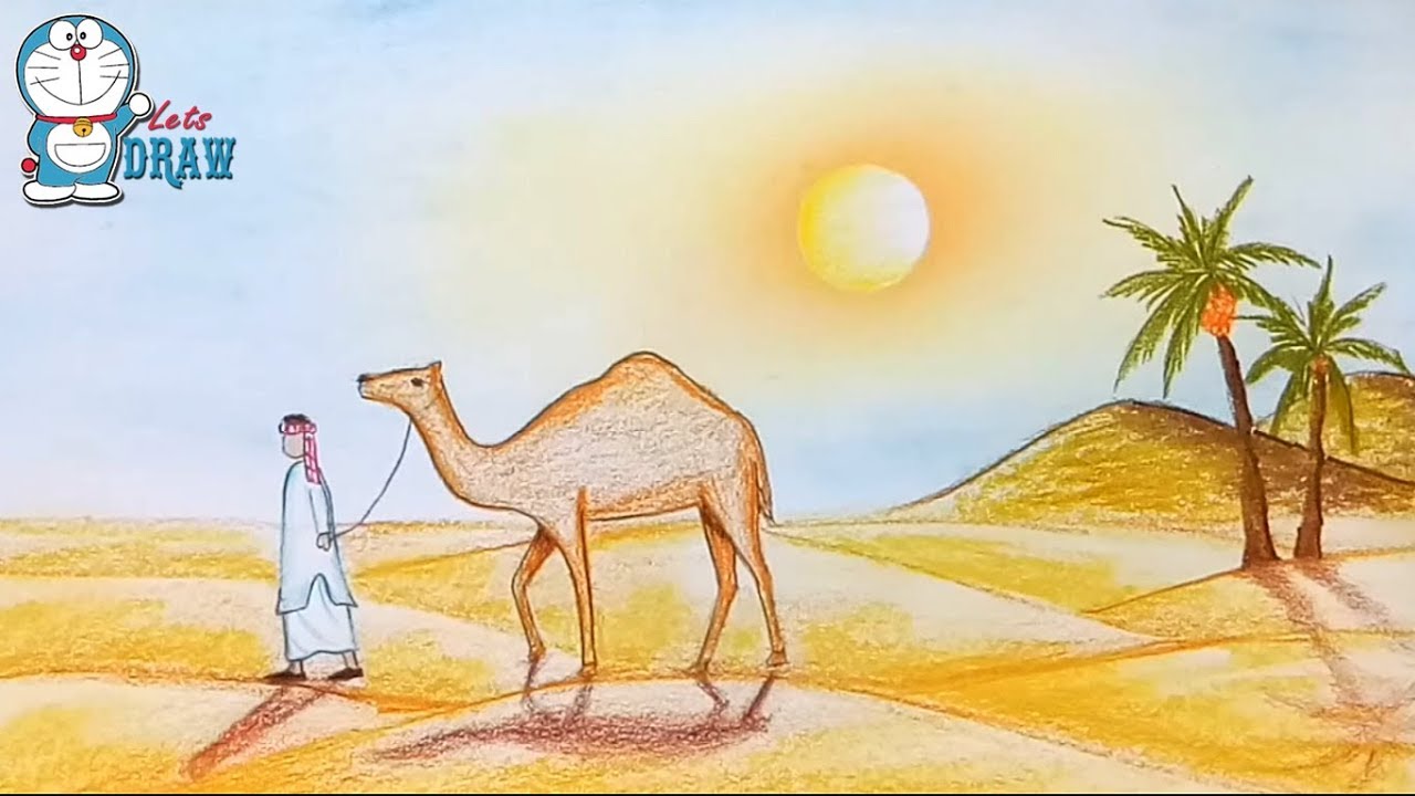 1280x720 How To Draw Scenery Of Desert Step By Step - Desert Sketch