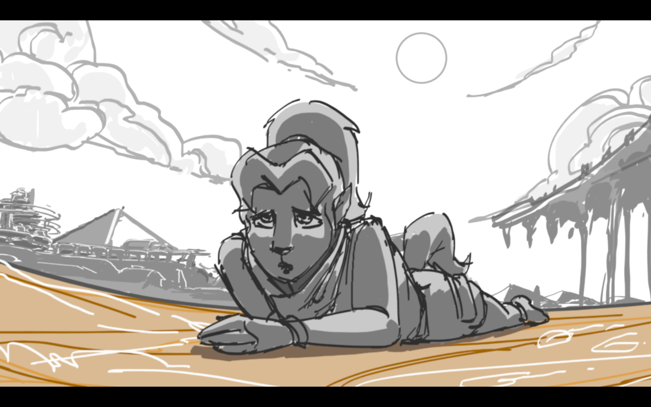 1280x800 Jera In The Desert (Sketch) By Carwailea - Desert Sketch