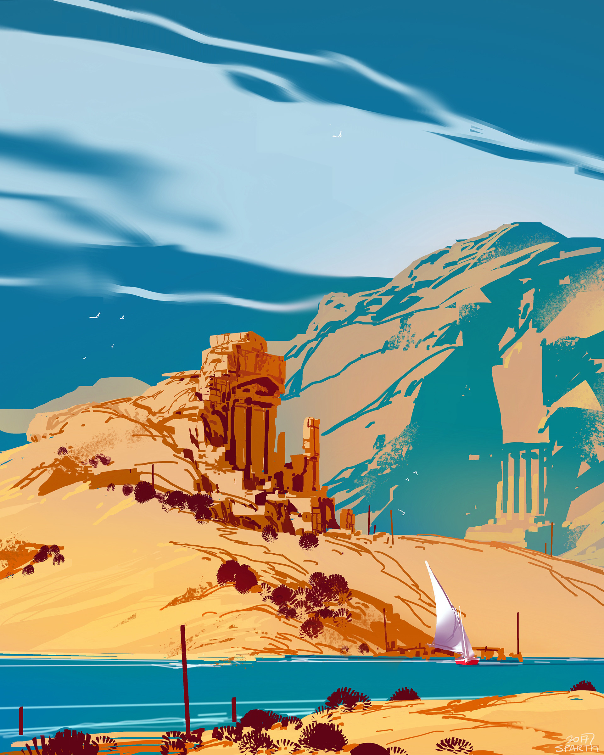 1920x2400 Desert Sketch [1920 X 2400] Wallpapers - Desert Sketch