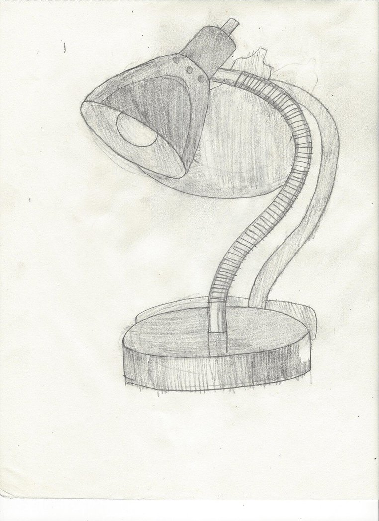 762x1048 Shaded Desk Lamp By Horrorshowfreak - Desk Lamp Sketch
