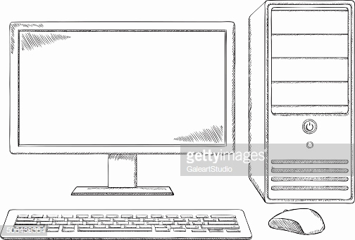 Desktop Computer Sketch At Paintingvalley Com Explore Collection