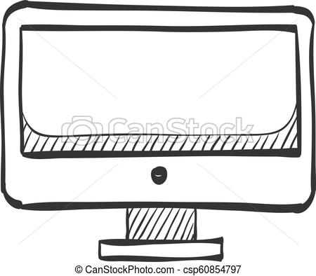 450x394 Sketch Icon - Desktop Computer Sketch