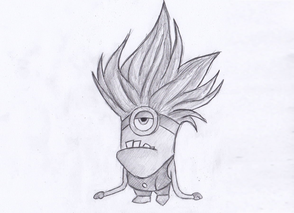 1240x900 How To Draw An Evil Minion From Despicable Me 2 - Despicable Me 2 Sketch