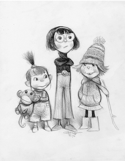 409x527 Despicable Me Character Sketches By Carter Goodrich Little Girl - Despicable Me Sketches