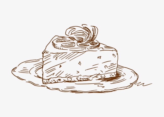 Кусок торта на тарелке рисунок