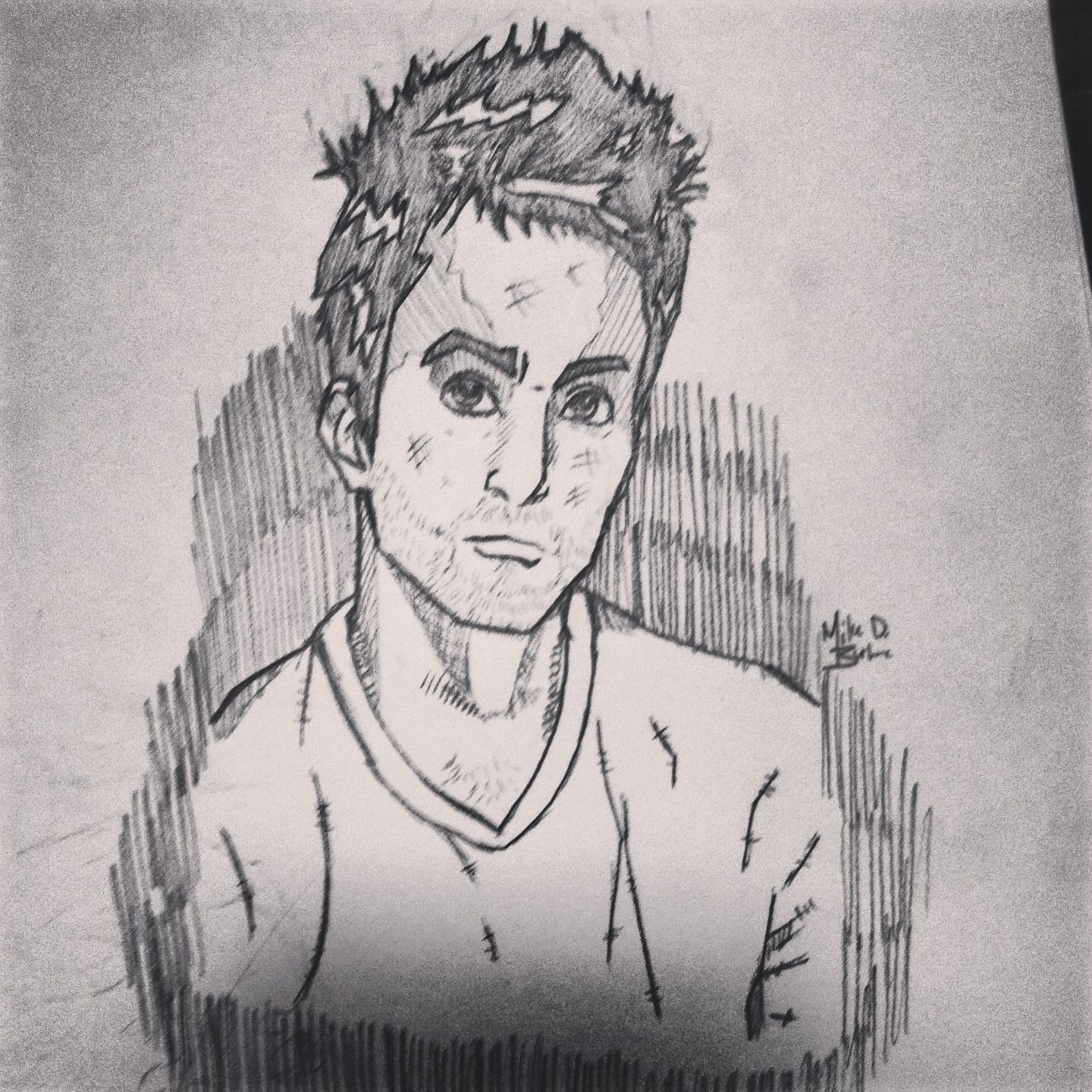 1440x1440 Detective Joey Quinn Aka Desmond Harrington Of Dexter Sketch By - Detective Sketch