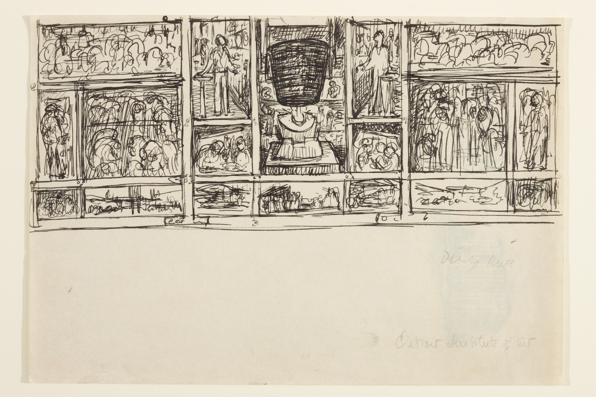 2000x1333 Sketch Related To North Wall Automotive Panel, Detroit Industry - Detroit Sketch