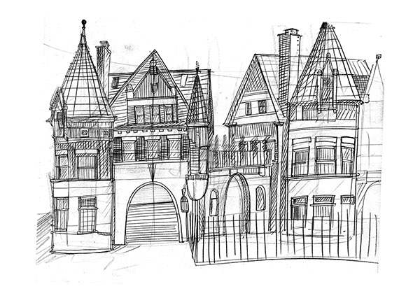 600x426 Sketches Of Detroit Buildings On Ccs Portfolios - Detroit Sketch