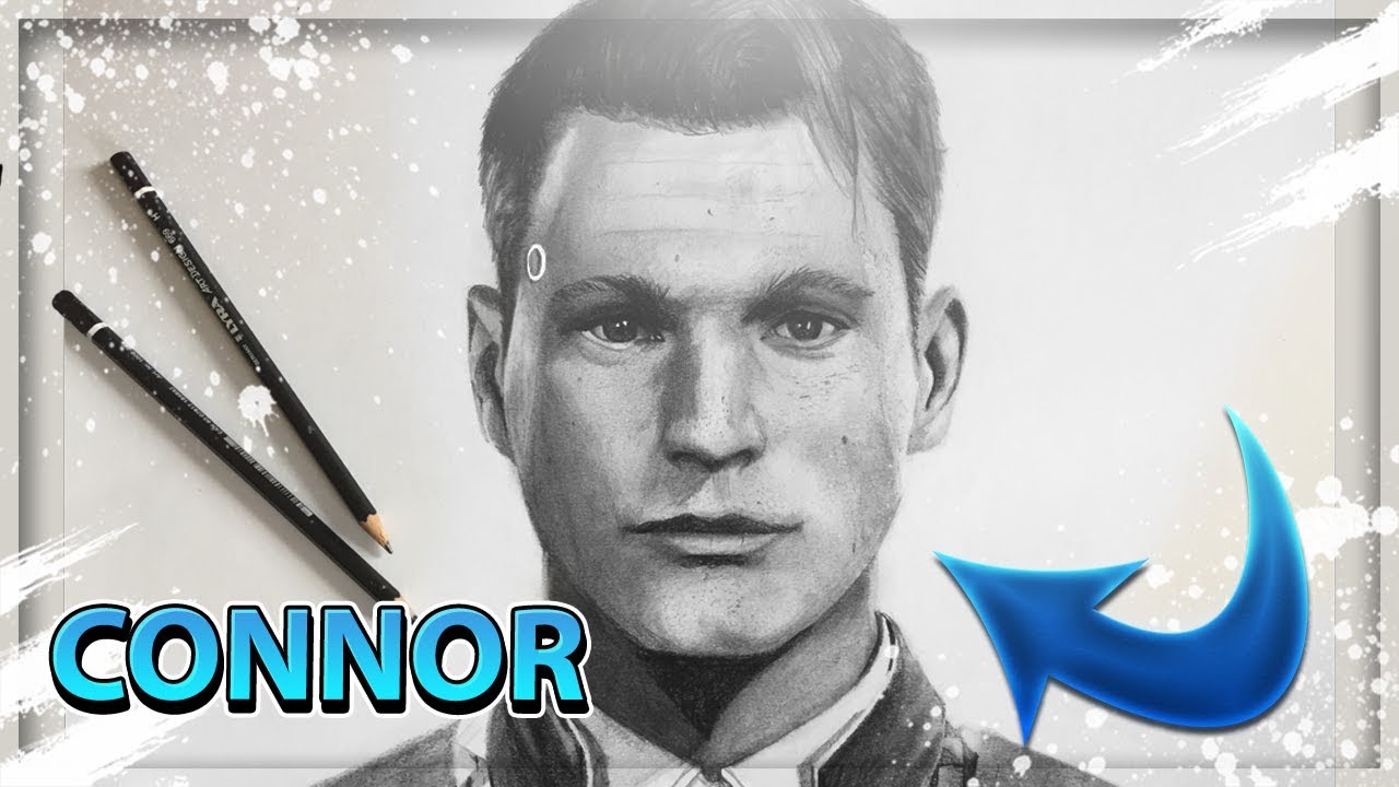 1280x720 Speed Drawing Connor - Detroit Sketch