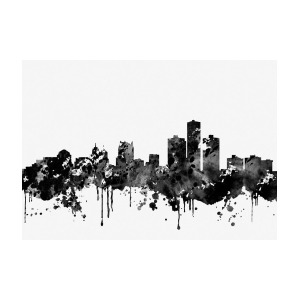 300x300 Detroit Skyline Digital Art By Erzebet S - Detroit Skyline Sketch