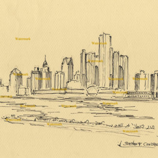 324x324 Detroit Skylines Condren Galleries Ltd. - Detroit Skyline Sketch