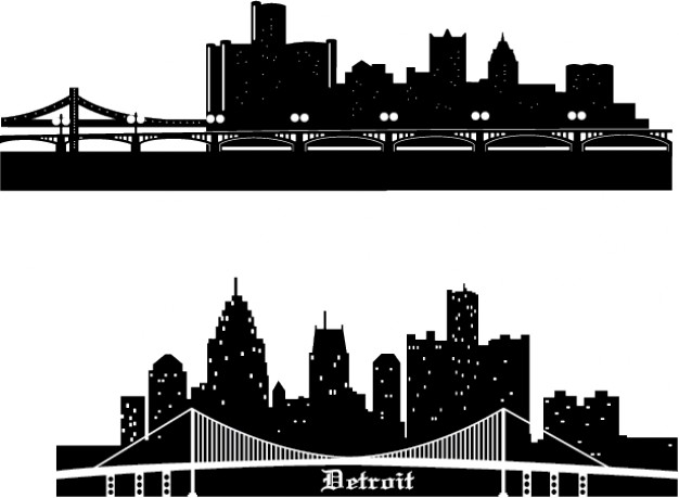 626x459 Detroit City Clipart - Detroit Skyline Sketch